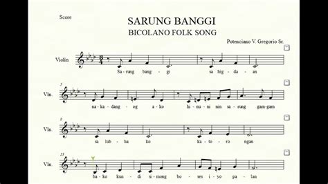 Sarung Banggi, Bicolano Song (Not Tagalog).